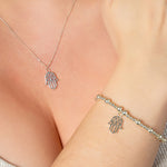 Hama Hand Necklace - Sterling Silver Necklace With Love Beckie