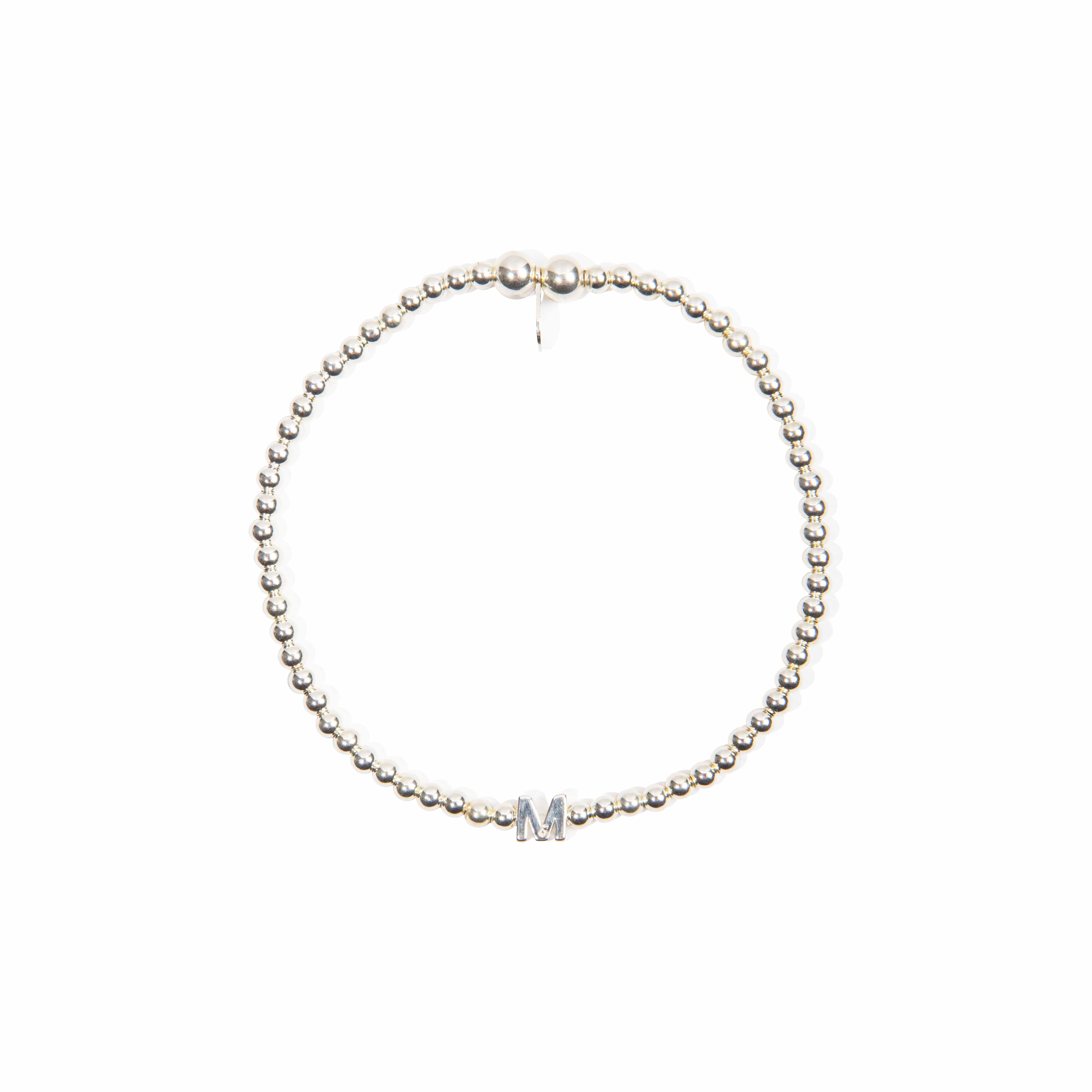 Initial Bead Bracelet - Sterling Silver bracelet With Love Beckie