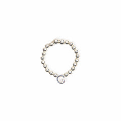 Initial Bead Ring - Sterling Silver Ring With Love Beckie