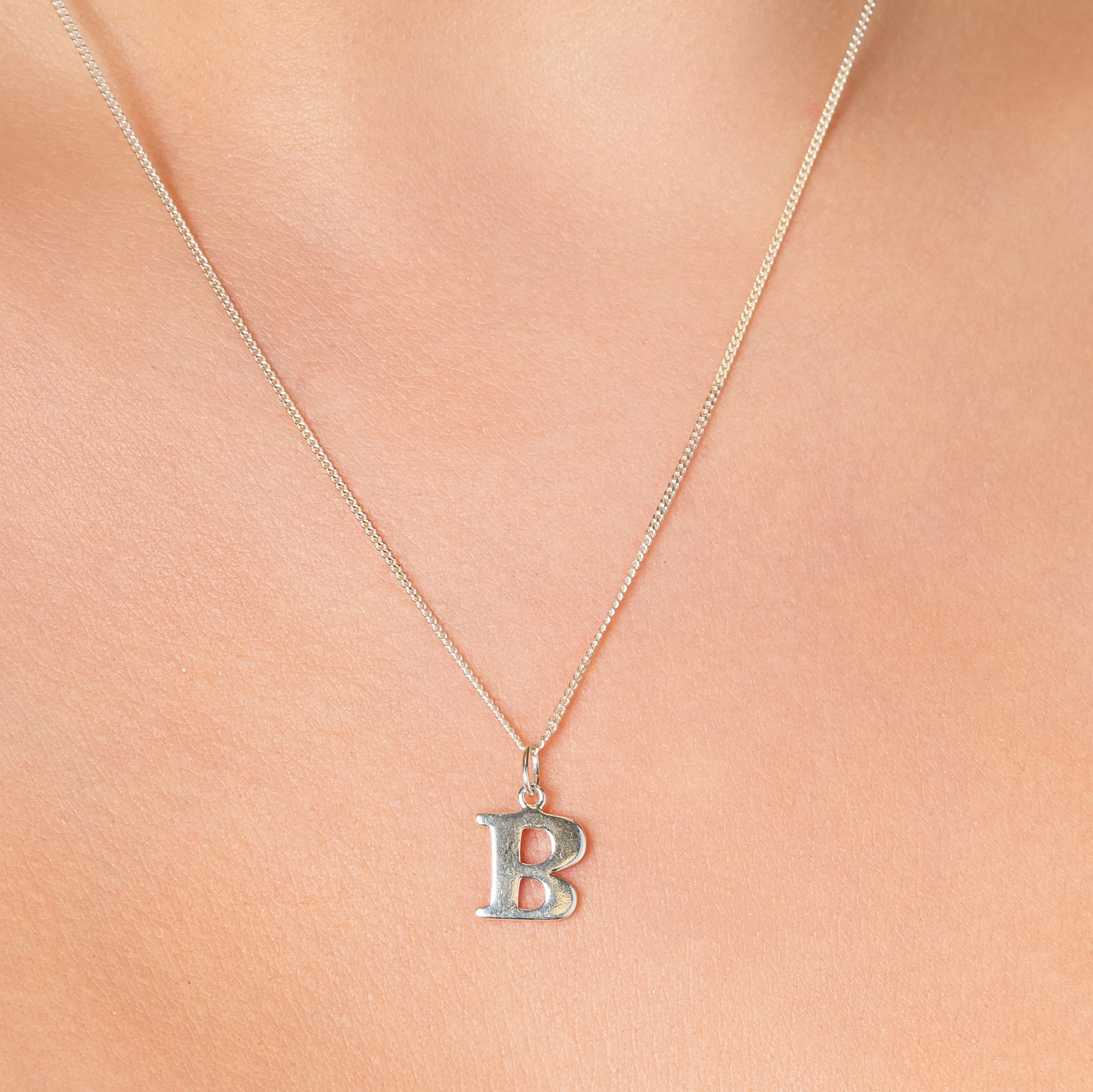 Initial Charm Necklace - Sterling Silver Necklace With Love Beckie