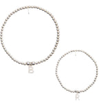 Initial Cubic Zirconia Charm Bracelet Adult & Child - Sterling Silver Jewellery With Love Beckie