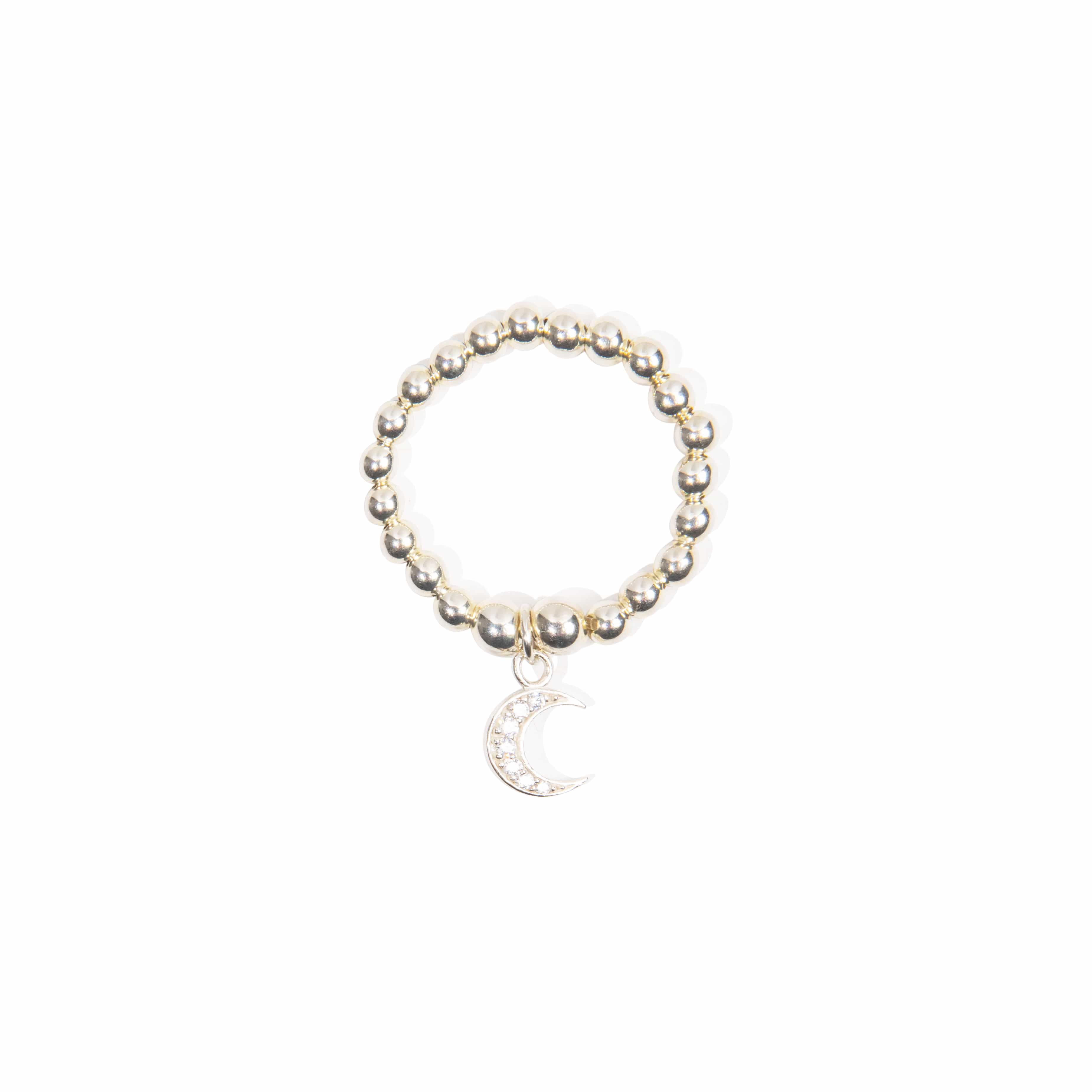 Moon Cubic Zirconia Ring - Sterling Silver Ring With Love Beckie