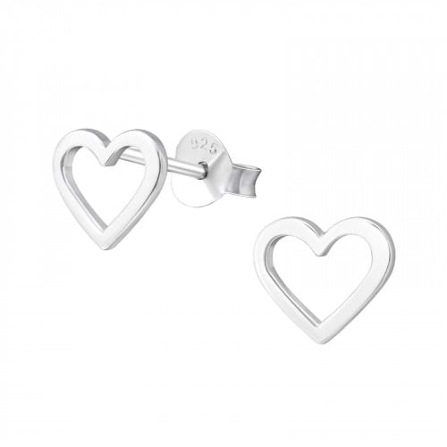 Open Heart Stud Earrings - Sterling Silver Earrings With Love Beckie