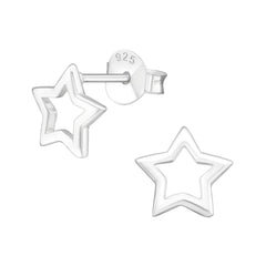 Open Star Stud Earrings - Sterling Silver Earrings With Love Beckie