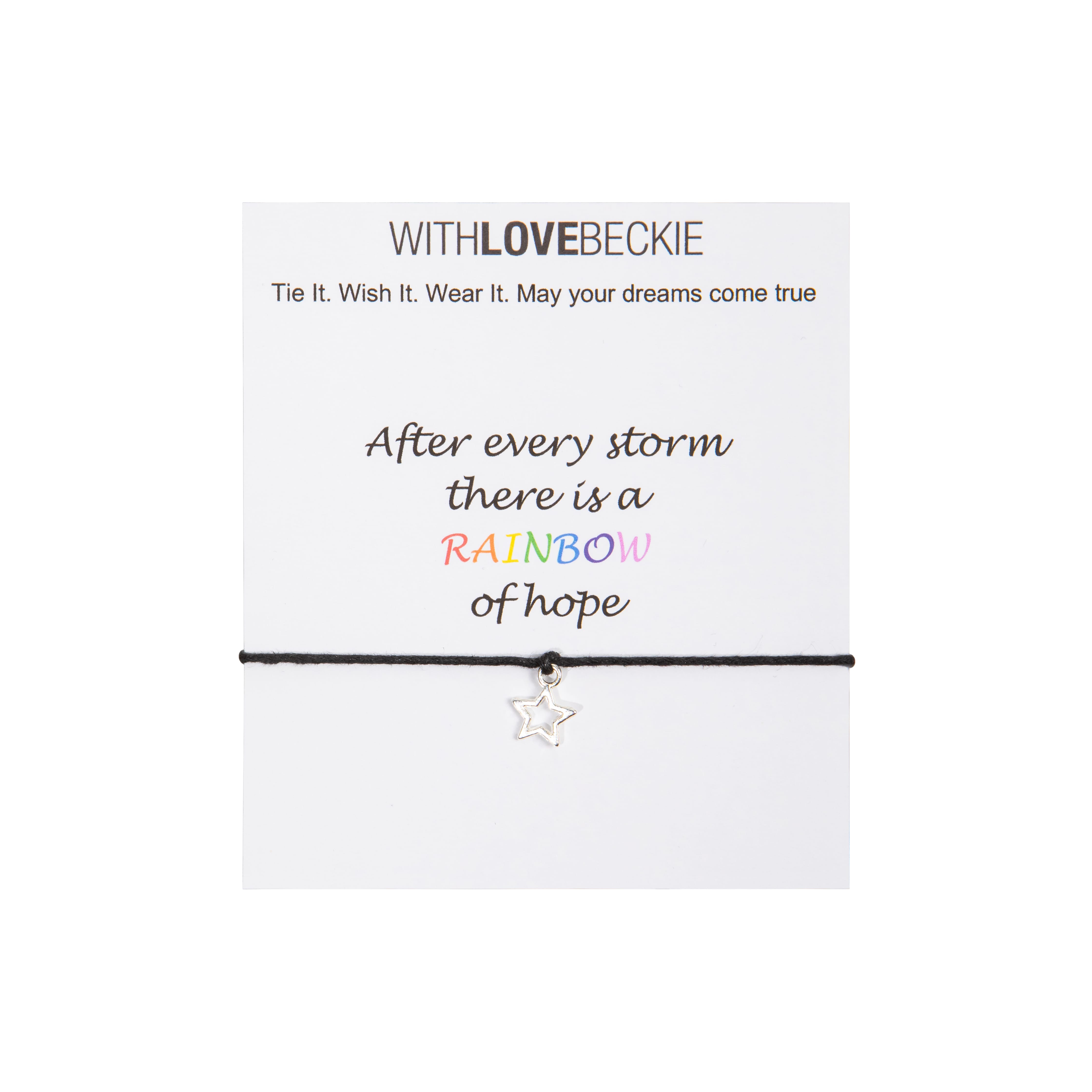 Rainbow Of Hope Wish String bracelet With Love Beckie