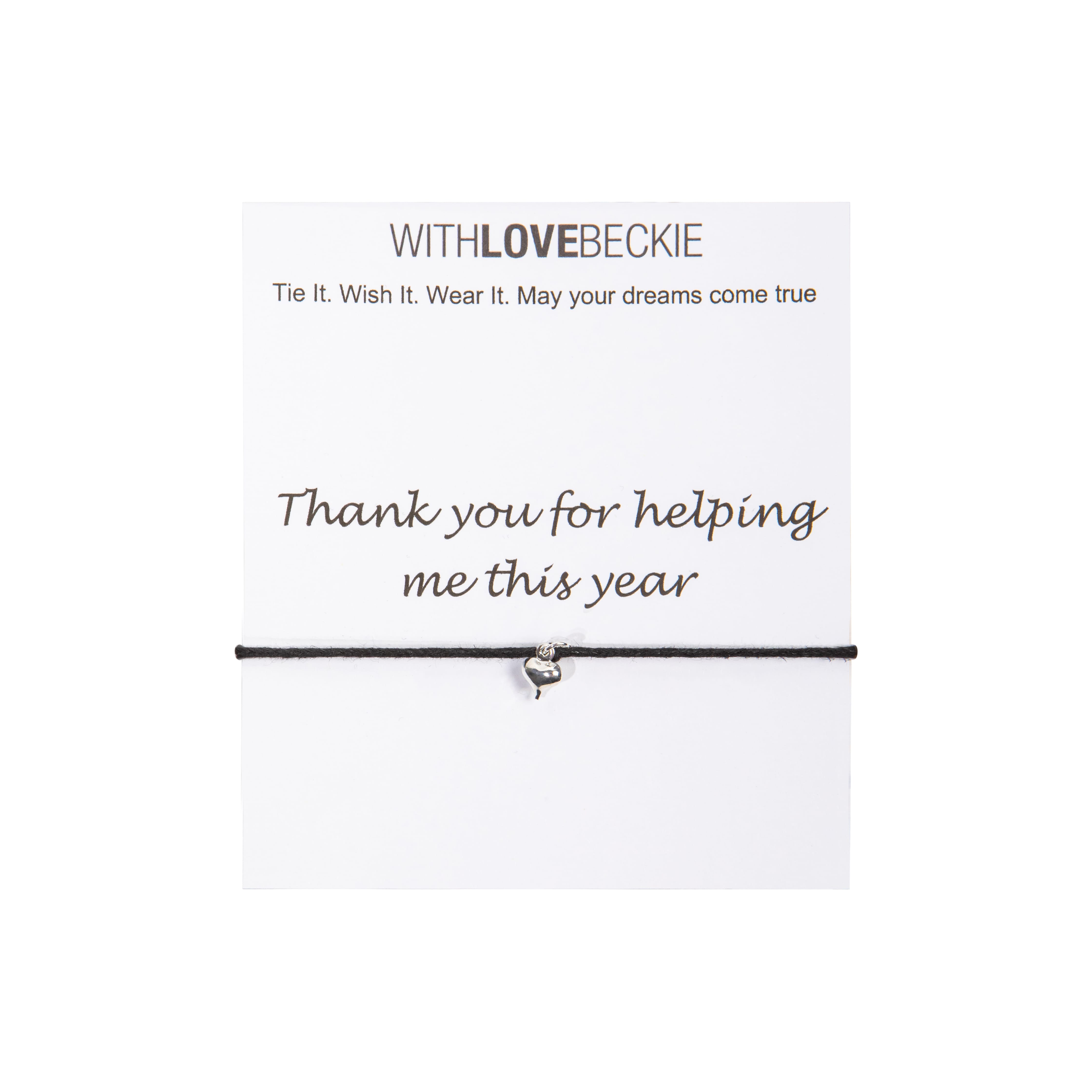 Thank You For Helping Me This Year Wish String bracelet With Love Beckie