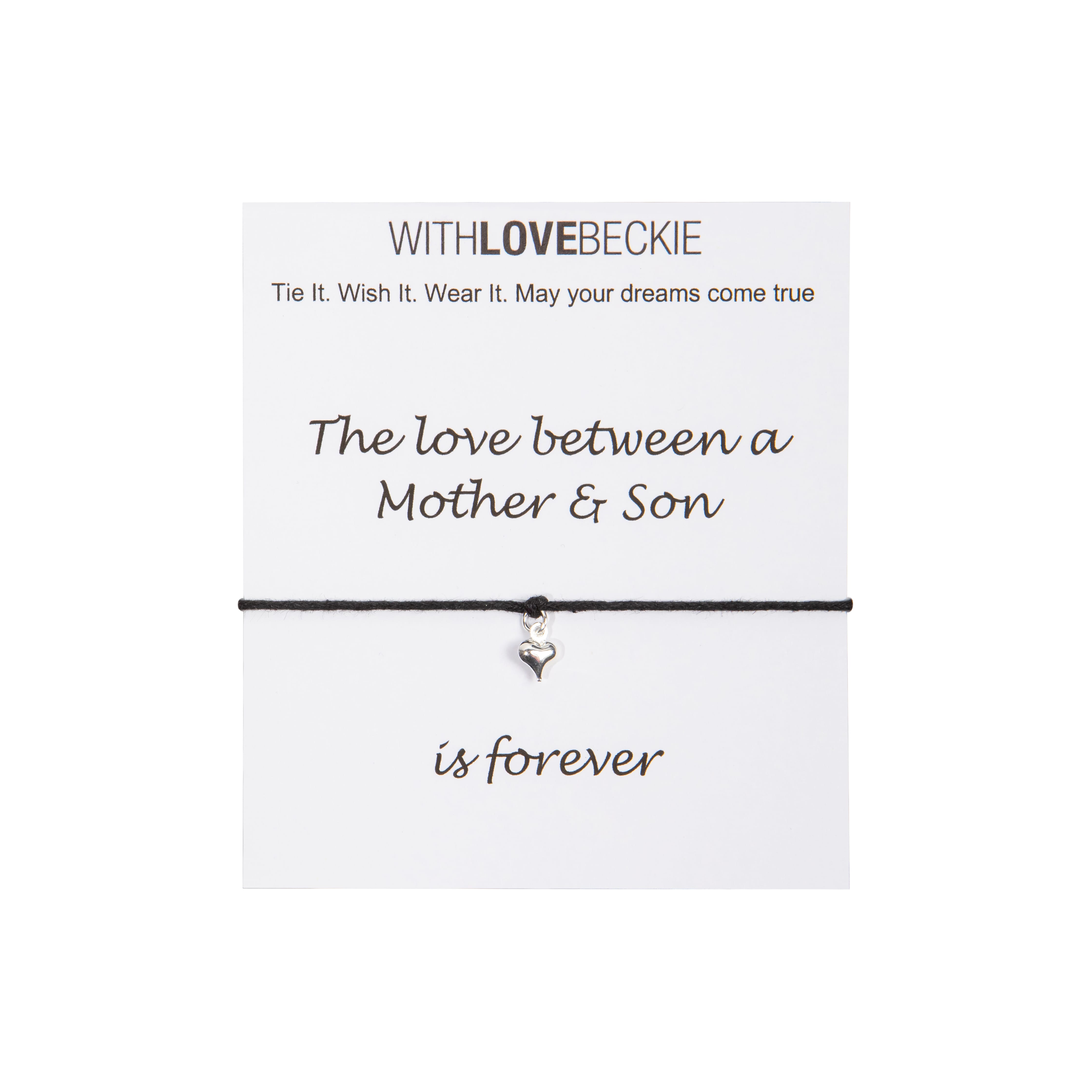 The Love Between A Mother & Son Is Forever Wish String bracelet With Love Beckie