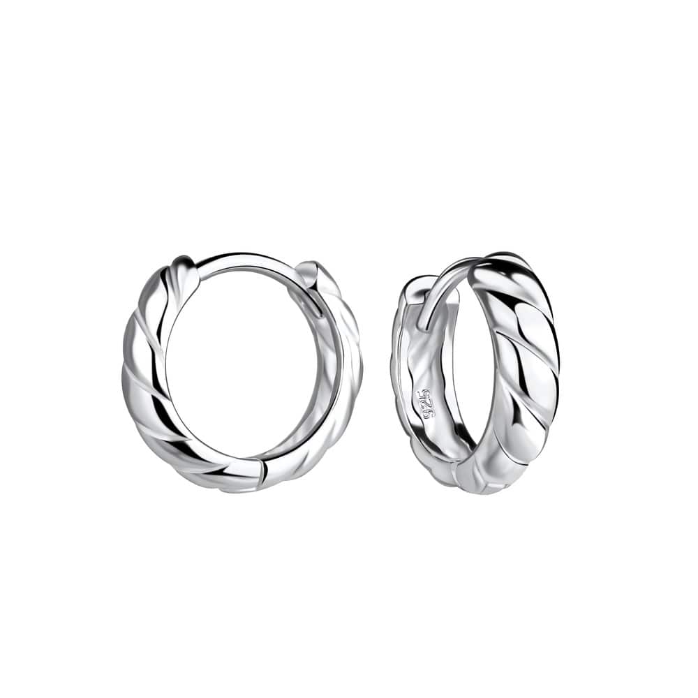 Twisted Huggie Earrings - Sterling Silver Earrings With Love Beckie