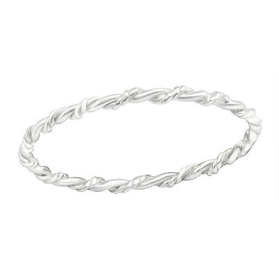 Sterling Silver Thin Twisted Stacking Ring