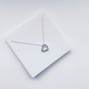 Sterling Silver CZ Love Heart Necklace
