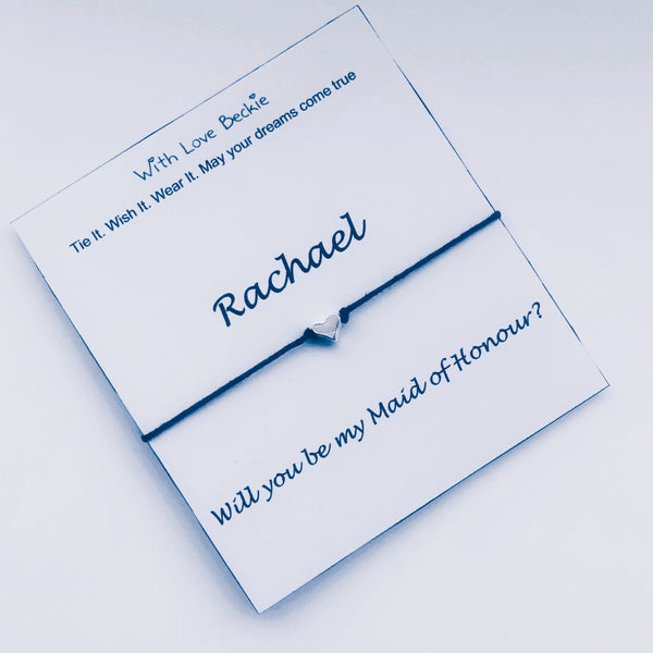 Will You Be My Maid of Honour? Wish String - Personalised