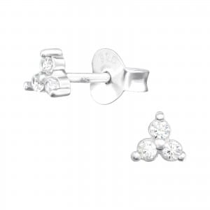 Mini Flower Cubic Zirconia Stud Earrings - Sterling Silver Earrings With Love Beckie